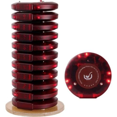 SHIHUI 10 pcs Coaster Pagers use for Wireless Calling guest paging system,customers take food to use.wireless pager