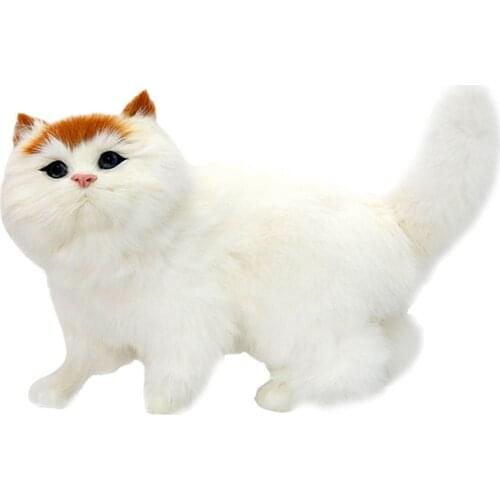 Dorimytrader lifelike cuddly animal cat plush toy realistic animals pet cats toy decoration gift 35 x 20cm DY80020