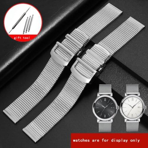 CICIDD Fine Steel Strap Suitable For IWC Mens Stainless Steel Watch Chain 20mm 22mm Silver Watchband Gift Tool