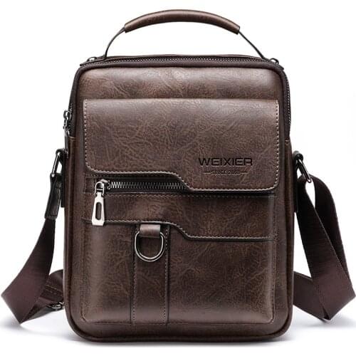 Luxury Brand Business Men’s Shoulder Bags Small Pu Leather Flaps Handbags Man Multifunctional 10.4 Inches Ipad Messenger Bag Men