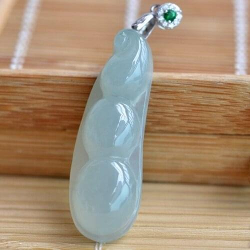 He foot of the foot material delicate small exquisite A cargo emerald with three yuan four bean pendant with certificate
