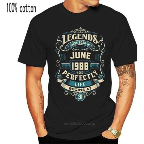 Funny Casual Retro Vintage June 1988 Birthday Tshirt For Men Humor Famous White Comics Adult T Shirts 2020 Hiphop Top
