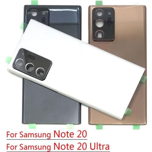 Back Glass Battery Cover Rear Housing Door Case Replacement + Camera Glass Lens For Samsung Galaxy Note 20 / Note 20 Ultra