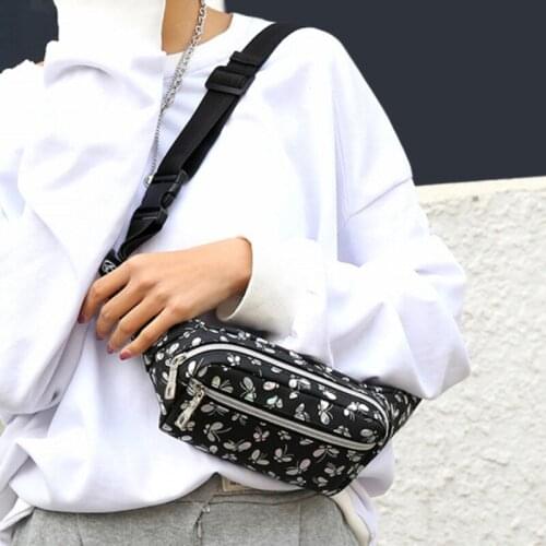 Women Waist Pack Trend New Butterfly Printing Chest Bag Pu Leather Shoulder Crossbody Bags Handbag Purse Phone Bag Street Style