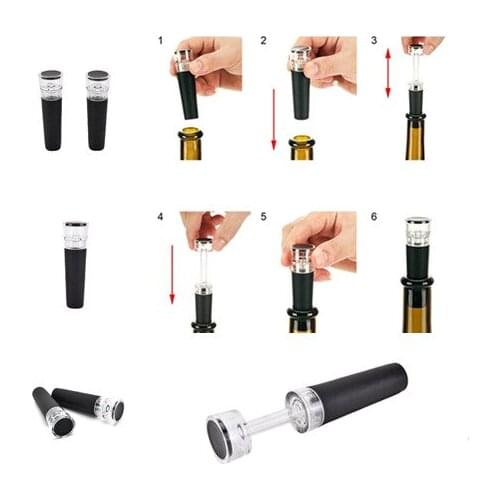 Red Wine 1Pc Champagne Bottle Preserver Air Pump Stopper Sealer Plug ToolsVacuum Sealed Saver Retain Freshness Stopper