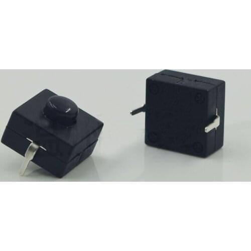 10PCS 1212-112D ON-OFF Flashlight Electric Torch Black Push Button Switch 2 Pin DC 30V 1A Latching Contact