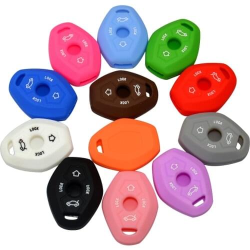 4 Buttons Silicone Car Key Cover Protector Holder Fob Replacement Key Case For BMW X3 X5 Z3 Z4 3 5 7 SERIES E38 E39 E46 E53 E83