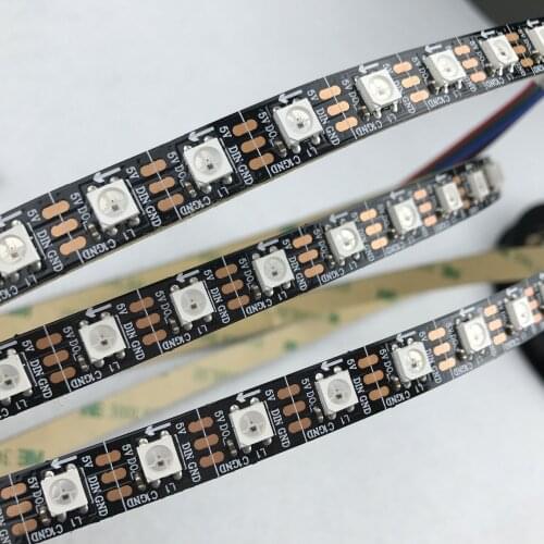 5m DC5V WS2812B led pixel srip,non-waterproof,74pcs WS2812B/M with 74pixels;BLACK PCB;RGB addressable full color