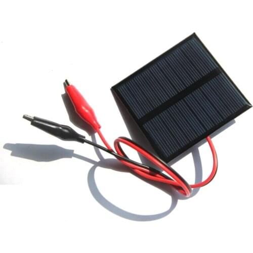 BUHESHUI 0.7W 5V Solar Cell Polycrystalline Solar Panel+Clip For Charging 3.7V Battery Study 70*70MM 10pcs Free Shipping