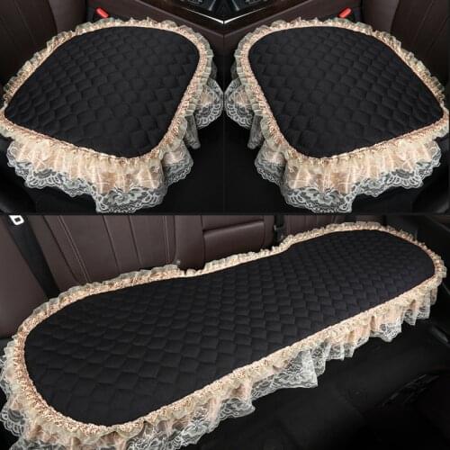 3pcs/set 5Seat Lace Flax Car Seat Cover Universal Auto Interior Front and Rear Seat Cushion Automobiles Chair Protector