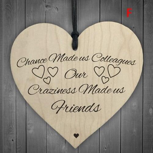 Heart shape handmade wooden hanging plaque sign quote gift for christmas decor