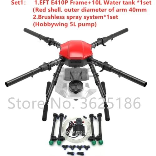 NEW Original EFT E410S E410P 10L four-axis agricultural 10KG spray drone frame 1393mm wheelbase drone kit 40mm arm