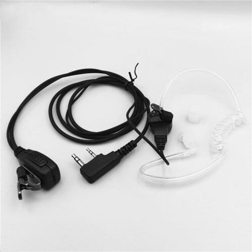 2 way communication headset woki toki headphone clear tube earpiece walkie talkie fbi earphone two wire acoustic ptt headset