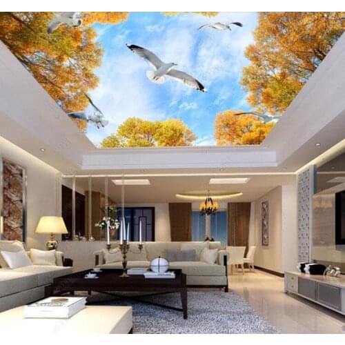 Custom Any size 3d Mural Beautiful golden autumn 3D Wallpapers Living Room Bedroom Ceiling Photo Wall Paper 3D
