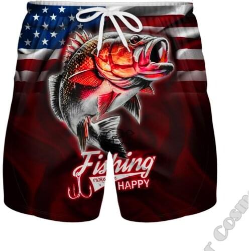 PLstar Cosmos Newest Animal Camo Tattoo Fisher Bass Carp Fishing Tattoo 3DPrint Unisex Summer Casual Shorts Beach Short pants S2
