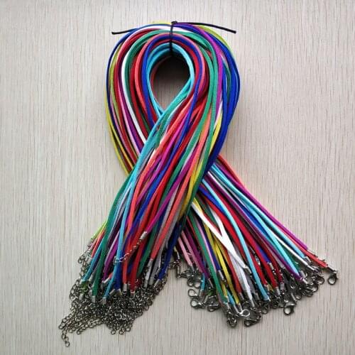 Fast Ship 3mm mixed Korea velvet Cord Necklace Rope Chain Lobster Clasp DIY Jewelry Accessories Wholesale 100pcs/lot free