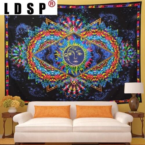 LDSP Tapestry Sun Moon Mandala Wall Rugs Wall Hanging Fabric Mural Background Cloth Towel Beach Fabric Blanket Dorm Home Decor
