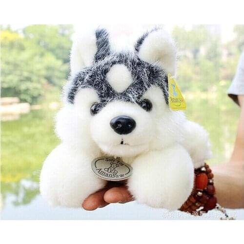 Cute plush Husky dog toy high quality lying husky dog doll gray dog toy about 35cm 0246