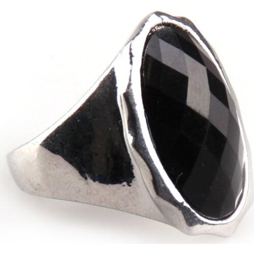 Fashion Large Size Black Oval Crystal Art Deco Rings / Promise Ring With SIZES 14+ man women holiday gift