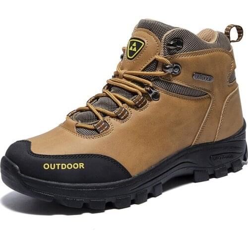Men Hiking Shoes Outdoor Sneakers High-top For 2021 Autumn Winter Men Trekking Thick Bottom Mountain Boots Mens Sneakers