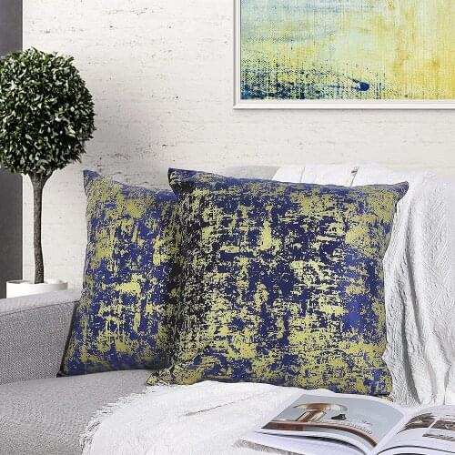 Throw Pillow Cover,2 Pack 45x45cm Soft Velvet Decorative Throw Shiny Gold Stamping Square Cushion Cover for Home Bedroom Decor
