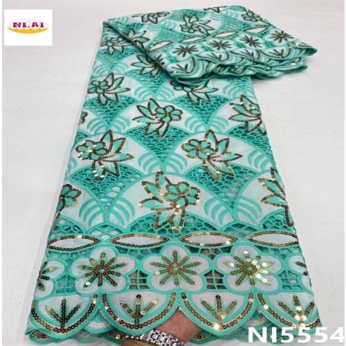 Latest Nigerian Net Lace 2021 High Quality Sequence Lace Ribbons And Trims For Sewing African Fabrics 5yards For Woman NI5554-2