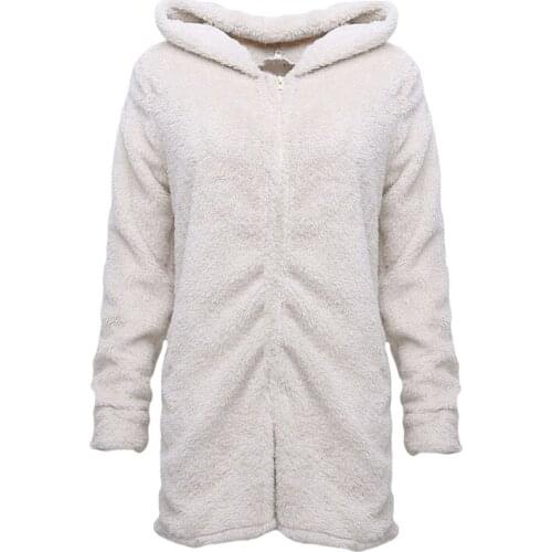 New Arrive Bear Ears Hairy Playsuits womens Warm And Comfortable Jumpsuit Kawaii Long Sleeve Romper