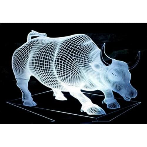 New Bull 3d Led Colorful Lights Remote Control toy Lamp Remote 3d Nightlight Acrylic Vision Led Night Light