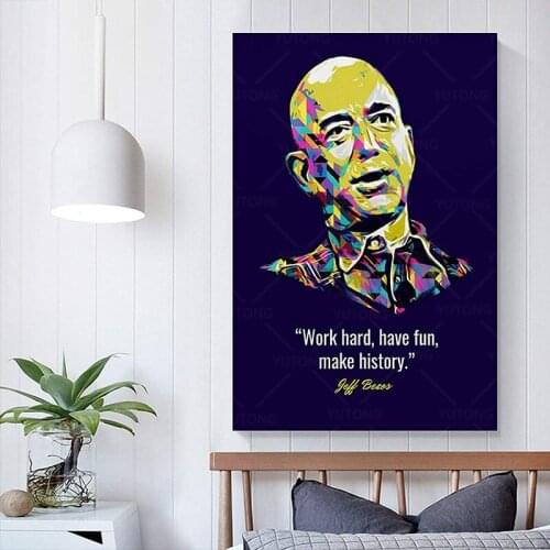 Poster Print Jeff Bezos Canvas Art Poster and Wall Art Picture Print Modern Family Bedroom room Decor Posters painting frame