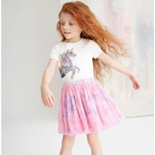 Unicorn Girl Dress Summer Dress Cotton Short Sleeve Dresses Little Girl Clothes Princess Party Children Clothes