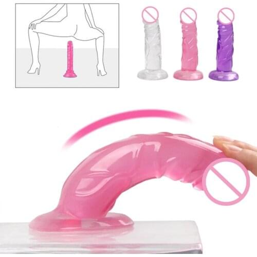 Transparent Soft Jelly Dildo Realistic Fake Dick Penis Butt Plug Sex Toys for Women Masturbator Vagina Adult Couple Anal Massage
