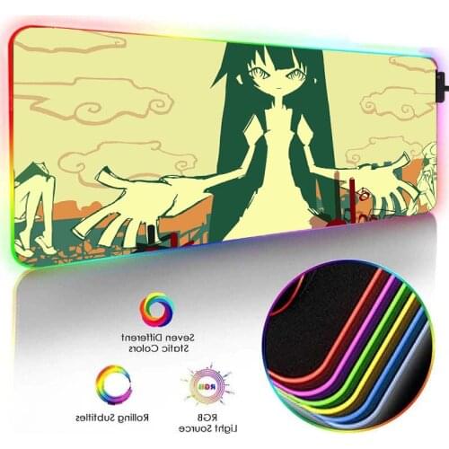 RGB Anime Keycaps Pc Gamer Mouse Pad with Usb Port Viper Mini Desk Mat Office Gaming Accessories Keyboard Mousepsd Led Lights Xl