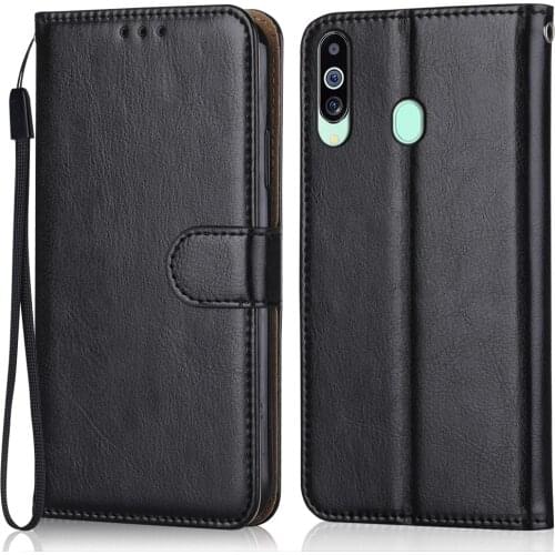 Folio Luxury Leather Case for On Samsung Galaxy M40 M405 M405F SM-M405F Wallet Stand Flip Case Phone Bag with Strap