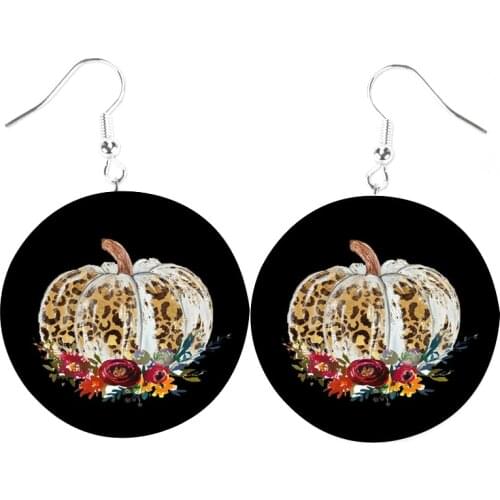 Faux Leather Earrings-Black & White Plaid Leopard Orange Plaid Thankful Fall Happy Fall Y'all I Love Fall Most Of All, 2 Gnomes
