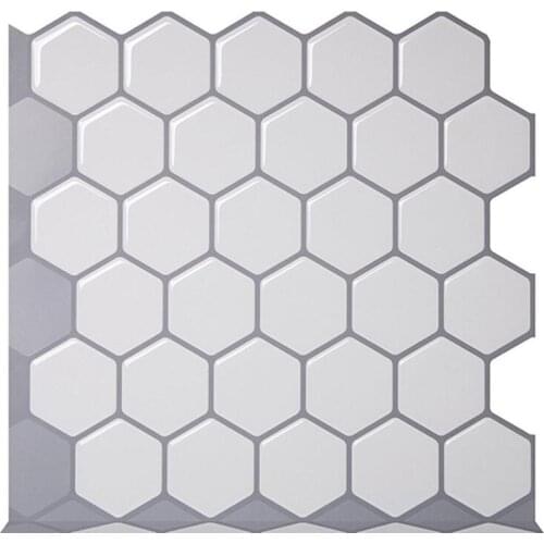 Hexagon 3D Tiles Stickers Peel and Stick Wall Sticker for Kitchen Bathroom Backsplash Home Decor Self Adhesive Wallpaper
