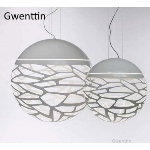 Modern Hollow Iron Pendant Lights Bird Cage Hanging Lamps Suspension Luminaire for Living Room Bedroom Loft Industrial Home Deco