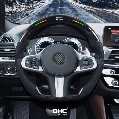 100% Real Carbon Fiber M LED Performance Steering Wheel compatible for G15 G38 F40 G20 G30 G01 G11 G05 8 1 3 5 X3 7 X5 Series