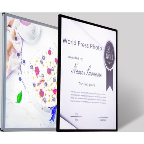 A3 stand light box ultra slim led light board silver poster frame led light box