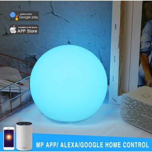 D15/20CM Smart Wireless Wifi APP Control RGB Ball Dimmable Table Lamp Works with Alexa Google Home INS Hot Bedroom Night Light