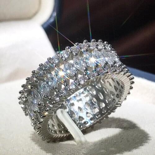 YaYI Jewelry Top Quality Princess Cut White Cubic Zirconia Silver Color Engagement Wedding Party Rings Unique Expensive Gifts