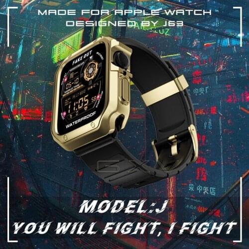 Plating Protective Case + Strap for Apple Watch 44mm 40mm Band with Metal Buckle Replacement Watchband Case for iWatch Series