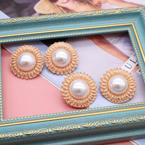 Round Earring Pearls Geometry Fashion Simple Pretty Exaggerate For Women
