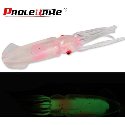 1Pcs Octopus Squid Fishing Lure Glow 12cm 11g Luminous Soft octopus Skirt Wobblers Lures pesca Artificial Baits For Sea Fishing