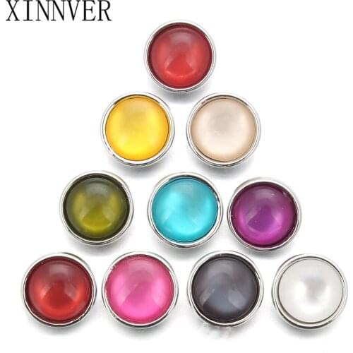 10pcs/lot Mixed Colors & Pattern 12mm Snap Button Jewelry Metal Cats Eye Stone Snap Fit Snap Earrings Bracelet Jewelry