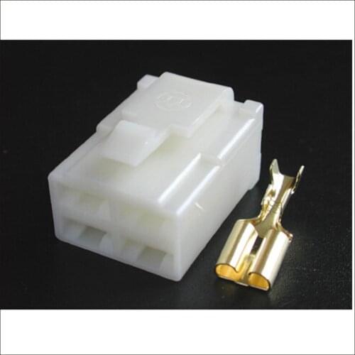 100SET car female wire connector 4 pin connector terminal Plugs socket Fuse box Wire harness Soft Jacket DJ7042-6.3-21