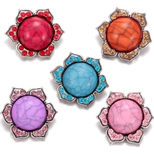 5pcs/lot Sunflower Shape Metal Charms 18mm Snap Button Jewelry For DIY Charms Bracelet 18mm Snap Jewelry KZ0359