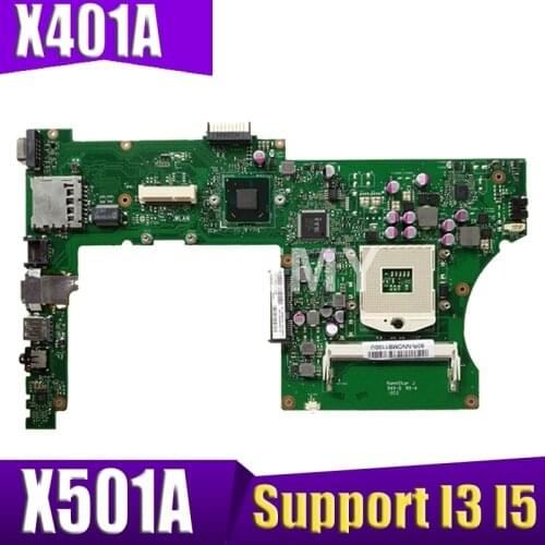 Akemy For Asus X401A X501A Laptop Motherboard X401A X501A MainBoard Tested Support I3 I5 CPU