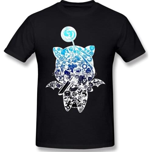 Moogle Verse T Shirt White Final Fantasy Printed Tshirt Summer TShirt Anime Men Tee Streetwear Harajuku