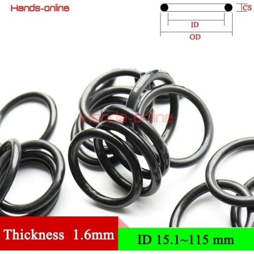NBR Rubber O Ring O-Ring Oil Sealing Gasket Automobile Sealing O Ring O-Ring Seal Gasket Oil Washer Thickness/CS 1.6mm/0.063in