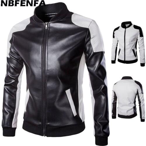 Men PU Jackets Lether Coat Windbreaker Male Outdoor Outwear Spring Autumn Jacket Sport Fashion Men Clothing Patchwork Coat LX145